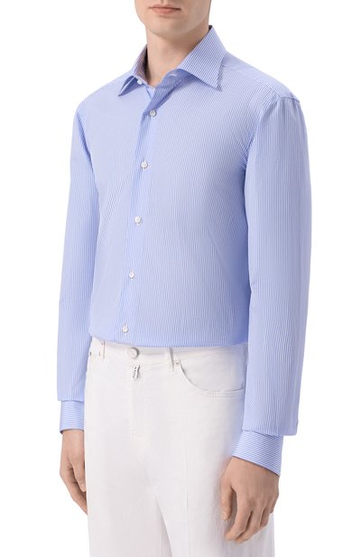 Хлопковая сорочка ANDREA CAMPAGNA голубого цвета по цене 49000 руб., арт. D2U10P01/54104.U, фото 3 Хлопковая сорочка ANDREA CAMPAGNA, арт. D2U10P01/54104.U, фото 3