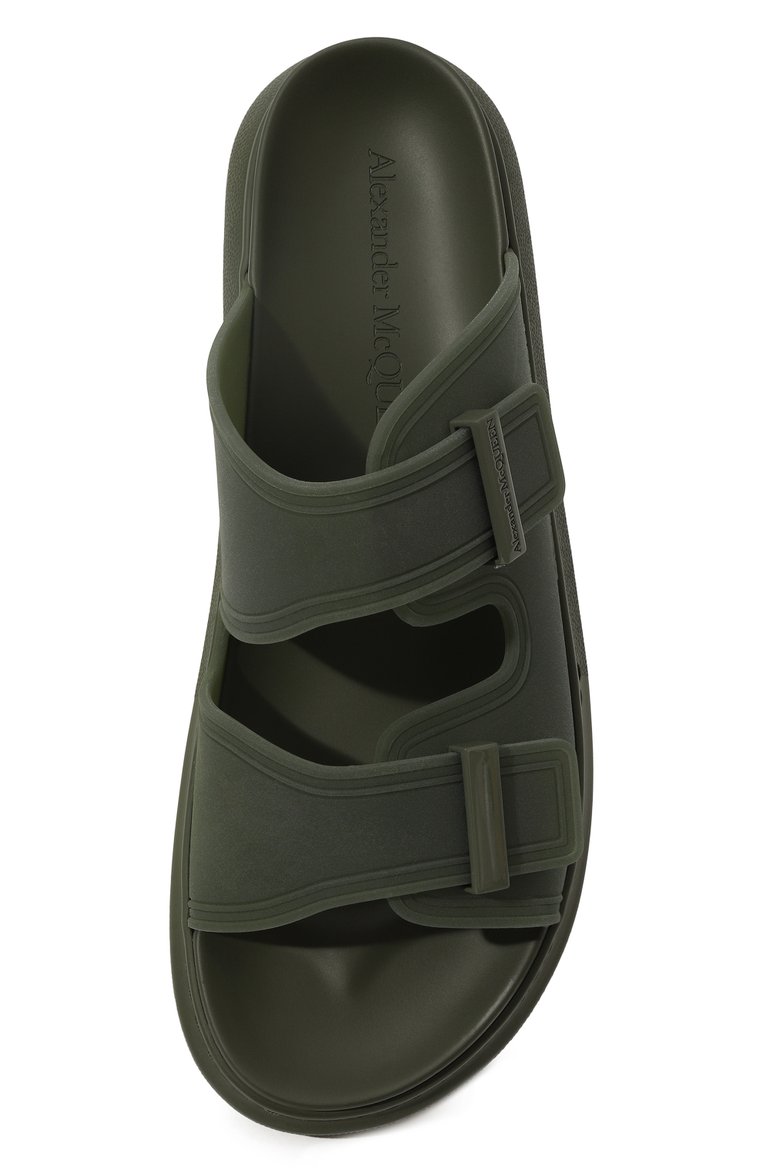 Мужские шлепанцы hybrid ALEXANDER MCQUEEN хаки цвета, арт. 663563/W4TM6 | Фото 6 (Нос: Не проставлено; Материал внешний: Резина)