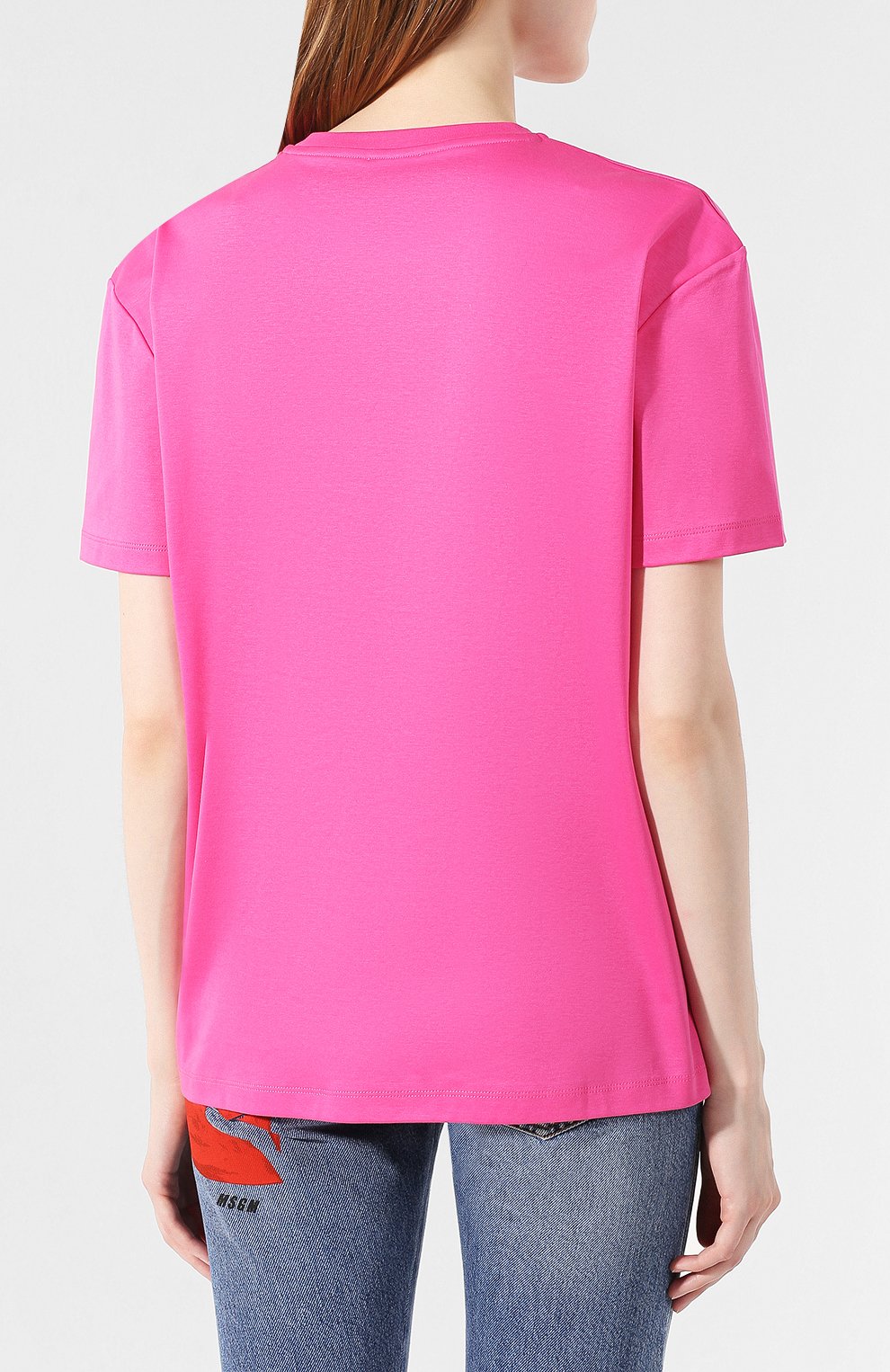 Хлопковая футболка KENZO фуксия цвета по цене 27600 руб., арт. F962TS950939, фото 4 Хлопковая футболка KENZO, арт. F962TS950939, фото 4