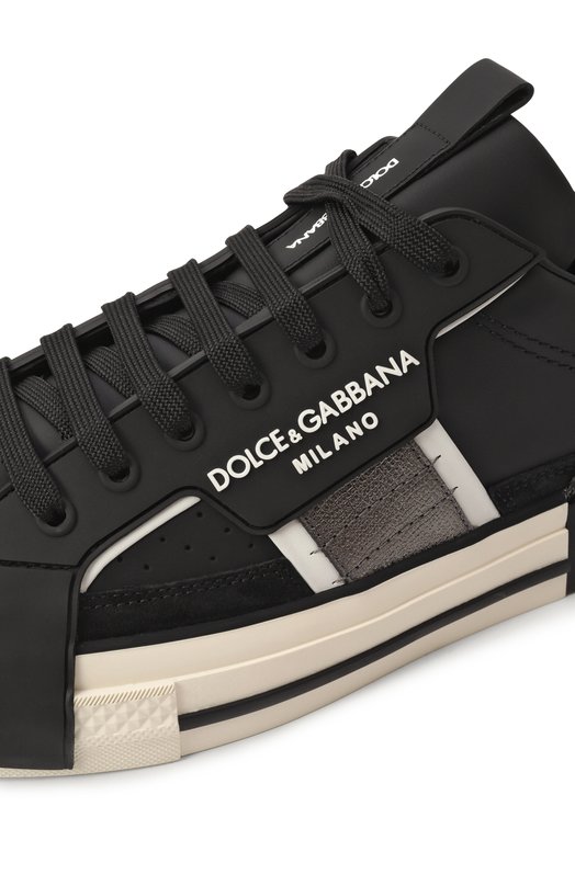 Кожаные кеды Custom 2.Zero Dolce & Gabbana CS1863/A0223 Чёрный  CS1863/A0223 Фото 7