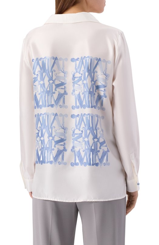 Шелковая рубашка Max Mara NABIL Белый  NABIL Фото 4