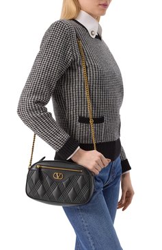 Женская сумка quiltie 67 VALENTINO ч�ерного цвета, арт. 6W2B0R03/IFE | Фото 2 (Материал сплава: Проставлено; Материал: Натуральная кожа; Драгоценные камни: Проставлено; Размер: small; Ремень/цепочка: На ремешке)