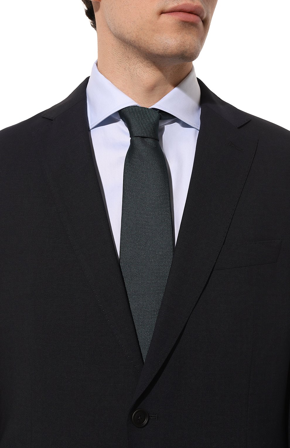 Шелковый галстук CORNELIANI зеленого цвета по цене 23350 руб., арт. 93U302-9320315, фото 2 Шелковый галстук CORNELIANI, арт. 93U302-9320315, фото 2