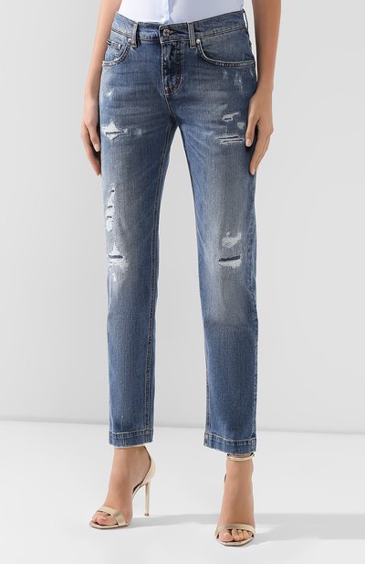 Джинсы с потертостями DOLCE & GABBANA синего цвета по цене 74800 руб., арт. FTAIAD/G8BF1, фото 3 Джинсы с потертостями DOLCE & GABBANA, арт. FTAIAD/G8BF1, фото 3