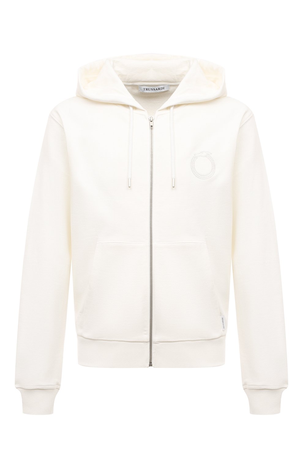 Хлопковая толстовка TRUSSARDI белого цвета по цене 19200 руб., арт. 52F00320-1T006398, фото 1 Хлопковая толстовка TRUSSARDI, арт. 52F00320-1T006398, фото 1