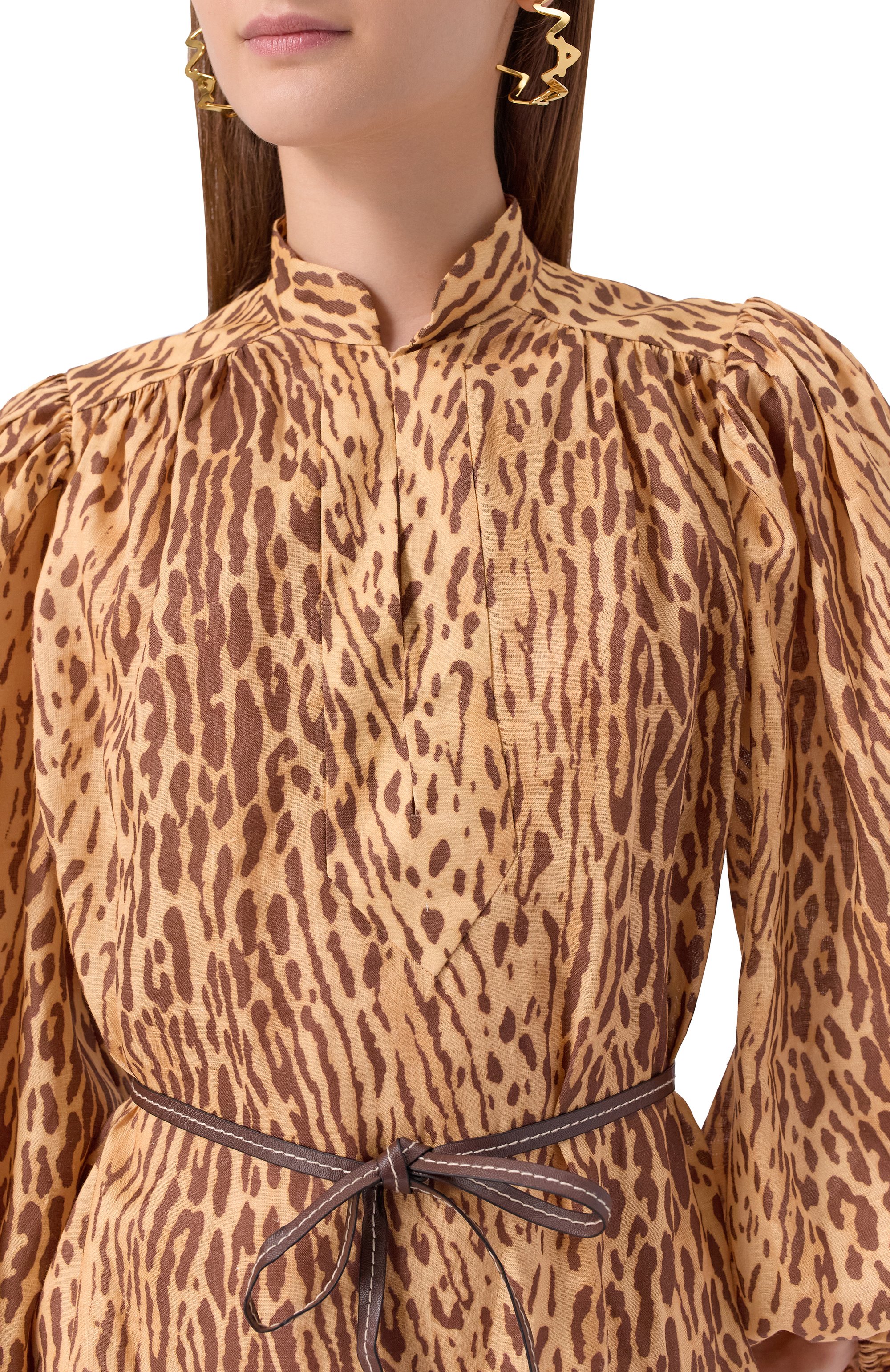 Льняное платье ZIMMERMANN леопардового цвета по цене 138500 руб., арт. 4593DSS255, фото 5 Льняное платье ZIMMERMANN, арт. 4593DSS255, фото 5