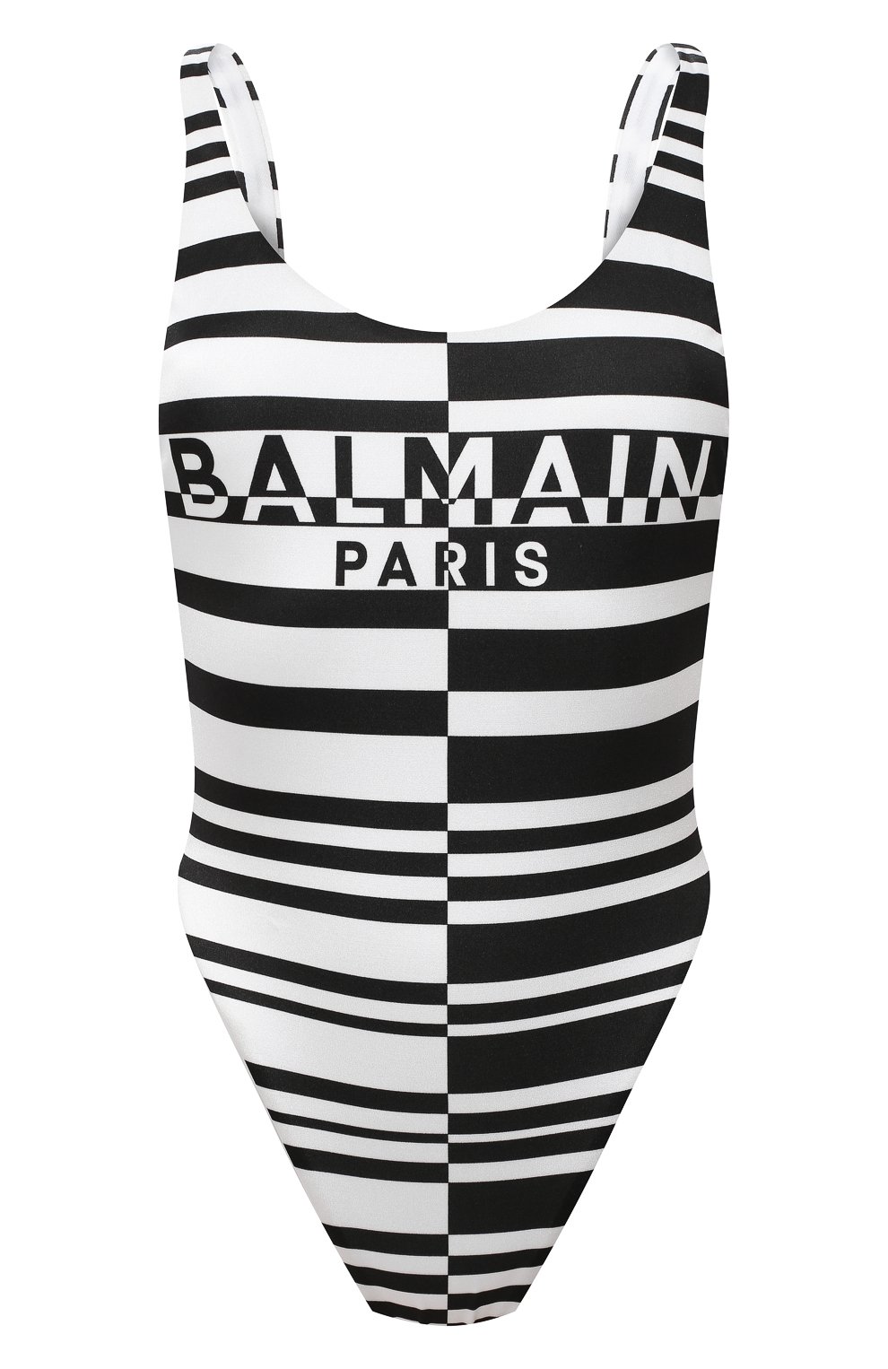 Слитный купальник BALMAIN черно-белого цвета по цене 38250 руб., арт. BKBGC0100, фото 1 Слитный купальник BALMAIN, арт. BKBGC0100, фото 1