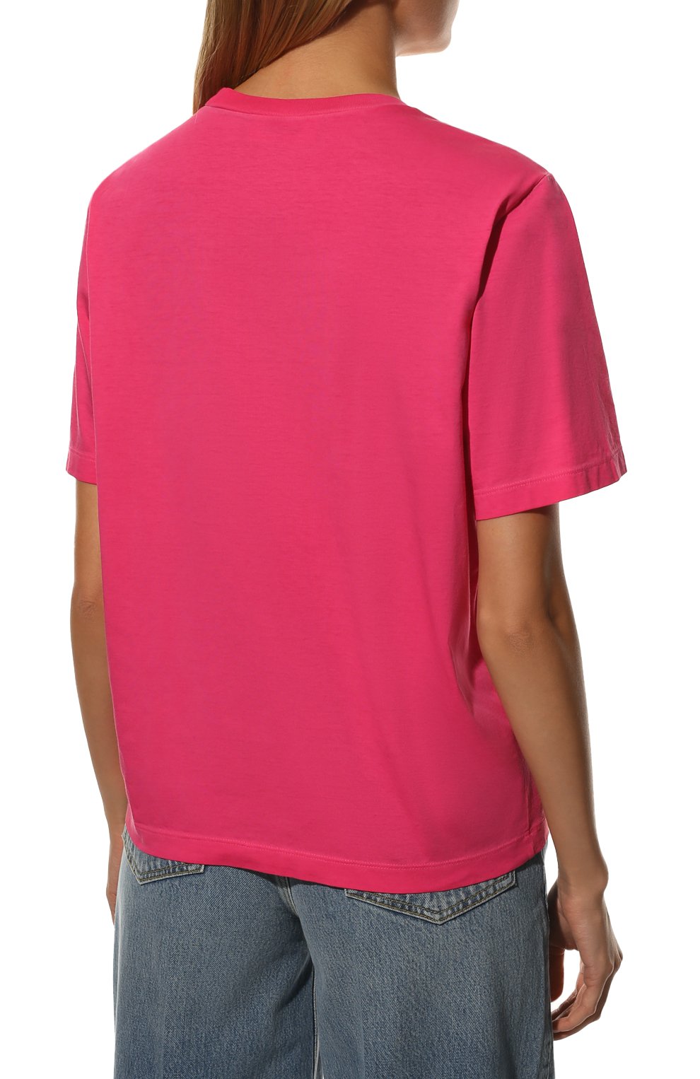 Хлопковая футболка DSQUARED2 фуксия цвета по цене 15250 руб., арт. S75GD0283/S22427, фото 4 Хлопковая футболка DSQUARED2, арт. S75GD0283/S22427, фото 4