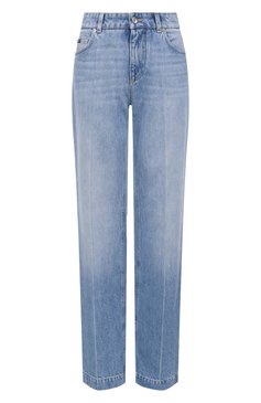 Женские джинсы DOLCE & GABBANA голубого цвета, арт. FTC8CD/G8MB2 | Фото 1 (Материал внешний: Хлопок, Деним; Длина (брюки, джинсы): Удлиненные; Материал сплава: Проставлено; Драгоценные камни: Проставлено; Силуэт Ж (брюки и джинсы): Прямые; Детали: Делаве; Кросс-КТ: Деним; Стили: Кэжуэл)