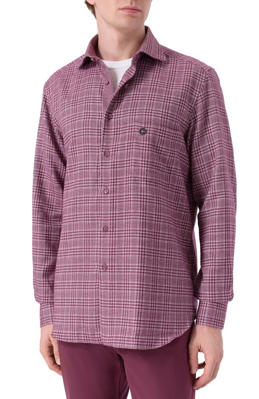 Рубашка из хлопка и кашемира Stefano Ricci MC007960/R3064 Красный  MC007960/R3064 Фото 3