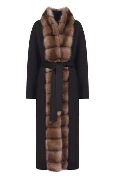 Женское кашемировое пальто с отделкой из соболя KITON, арт. D62634DK0576L