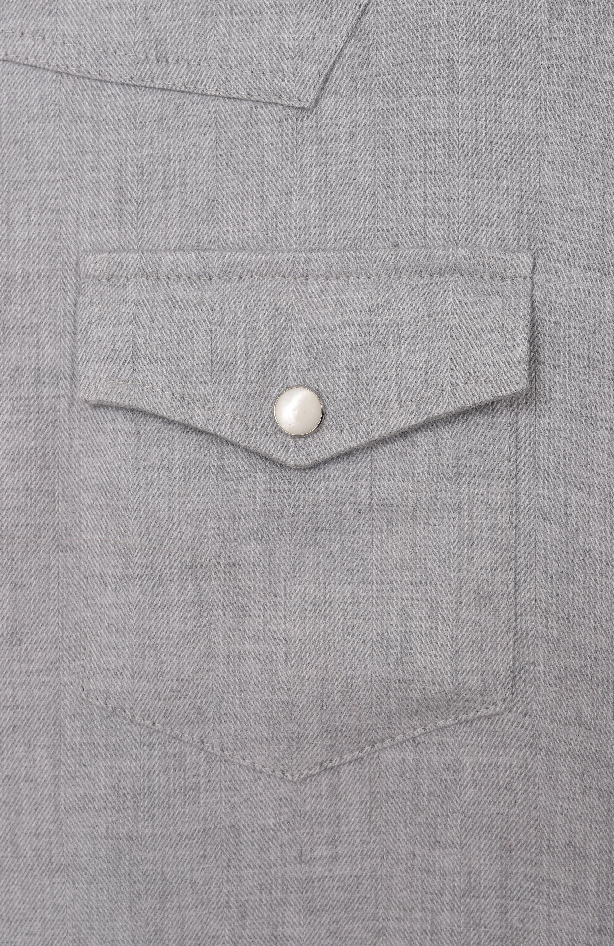 Рубашка из хлопка и лиоцелла BRUNELLO CUCINELLI серого цвета по цене 54250 руб., арт. BY637C360C, фото 3 Рубашка из хлопка и лиоцелла BRUNELLO CUCINELLI, арт. BY637C360C, фото 3