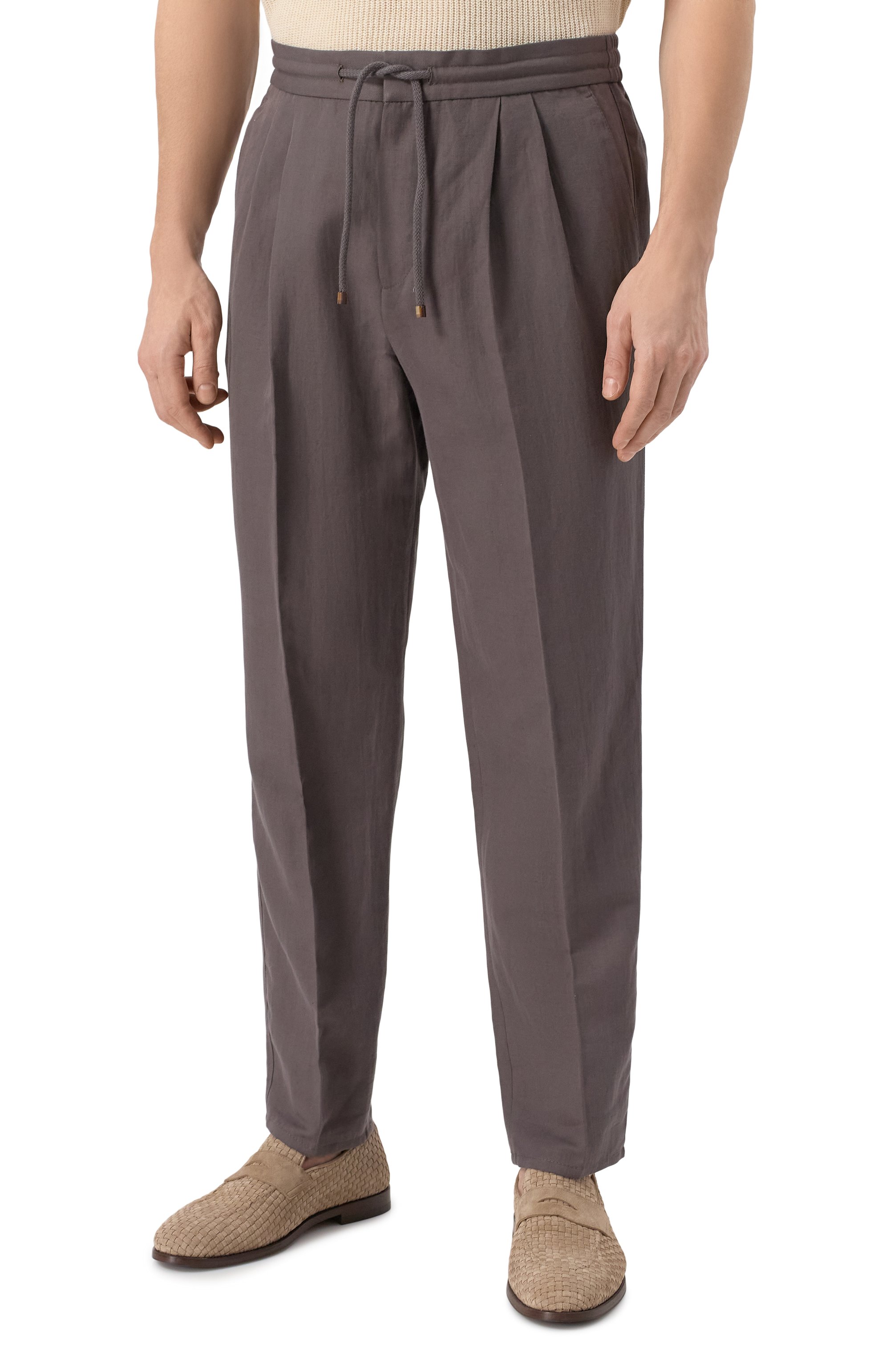 Брюки изо льна и хлопка BRUNELLO CUCINELLI, арт. MH255E1710, фото 3