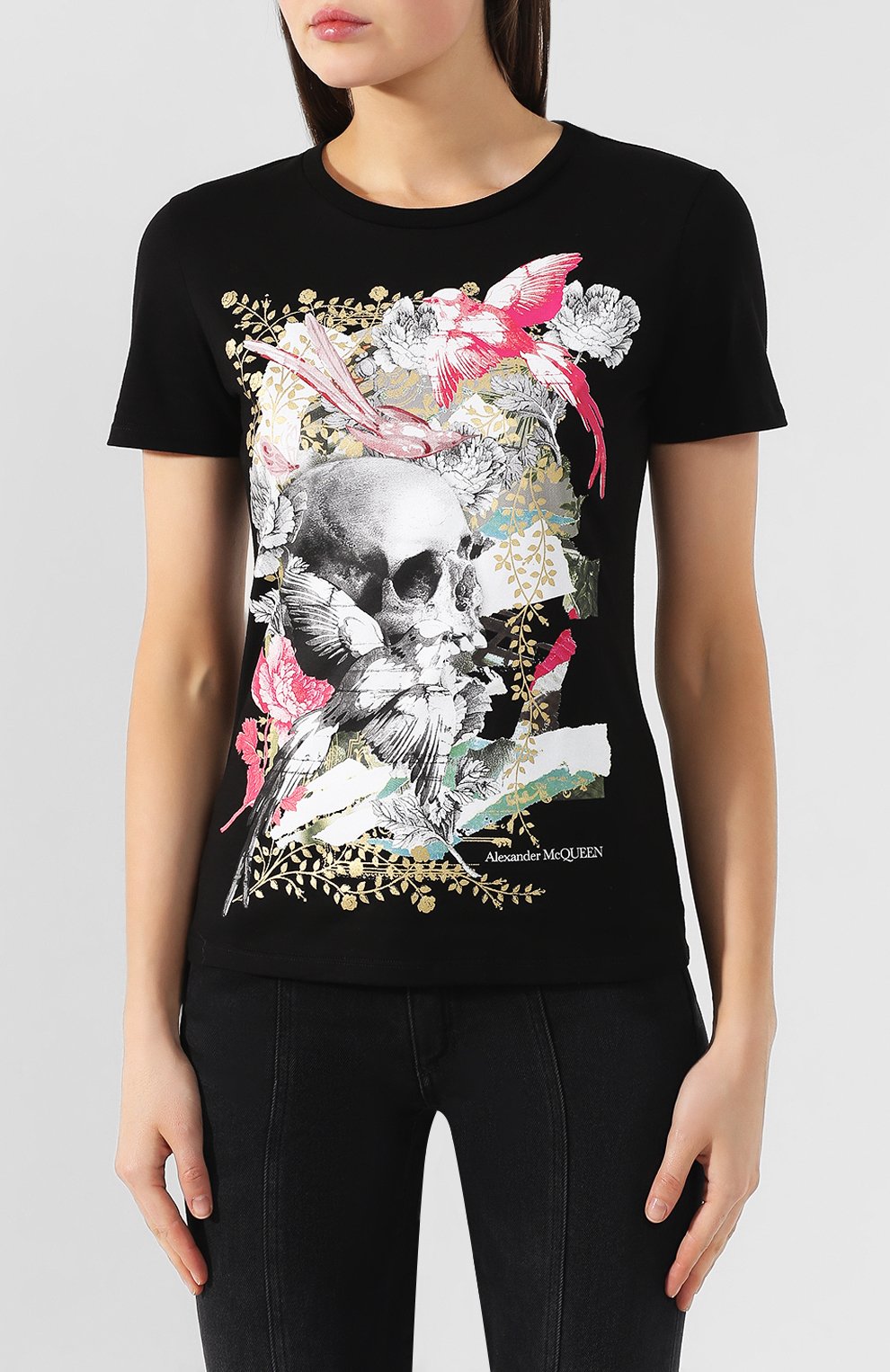 Хлопковая футболка ALEXANDER MCQUEEN, арт. 585789/QZAAA, фото 3