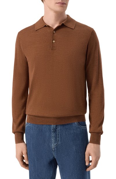 Поло из кашемира и шелка CORNELIANI коричневого цвета по цене 79950 руб., арт. 28M539/2A25129, фото 3 Поло из кашемира и шелка CORNELIANI, арт. 28M539/2A25129, фото 3