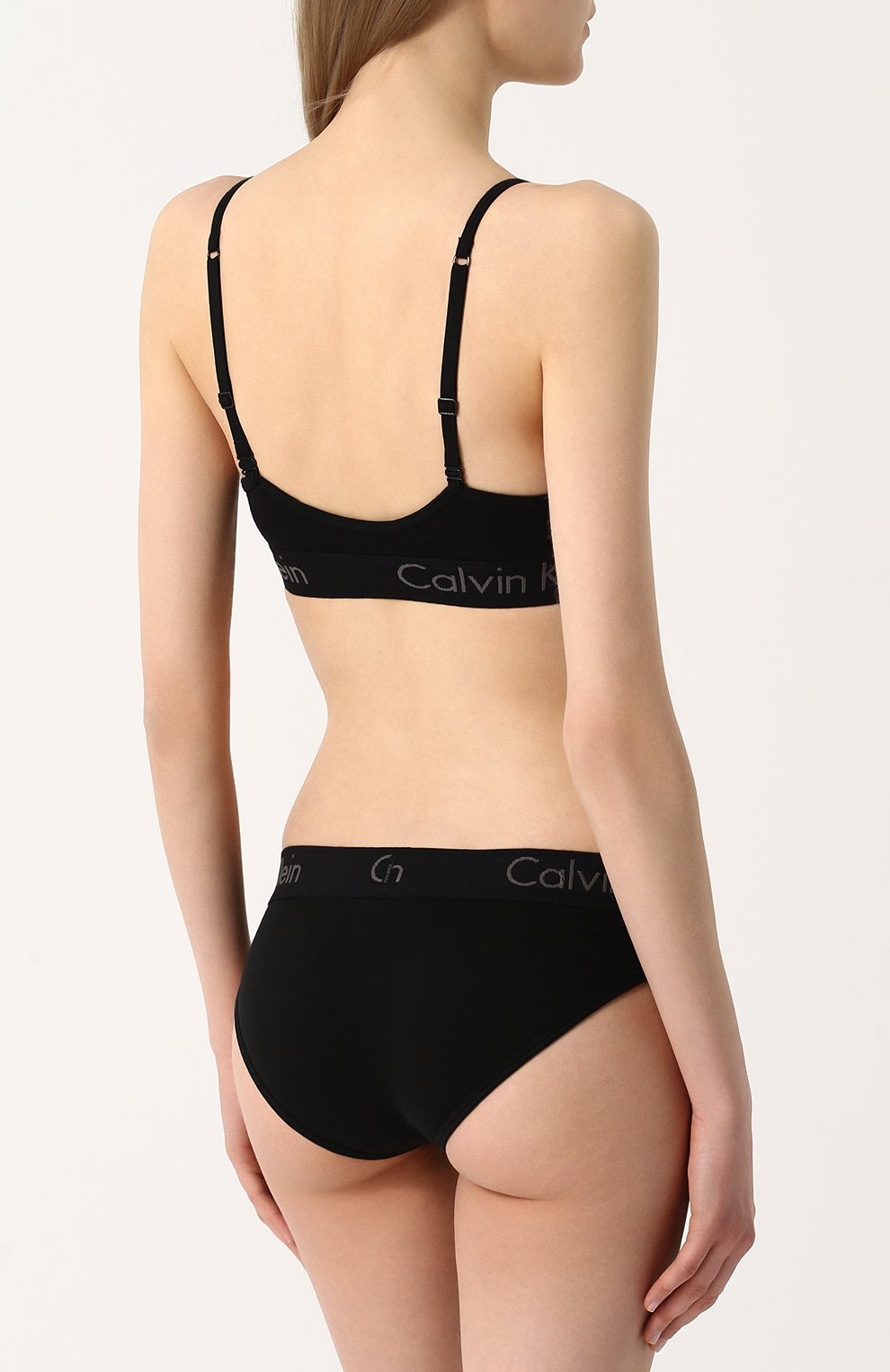 Хлопковый бюстгальтер с логотипом бренда CALVIN KLEIN черного цвета по цене 5135 руб., арт. QF4579E, фото 3 Хлопковый бюстгальтер с логотипом бренда CALVIN KLEIN, арт. QF4579E, фото 3