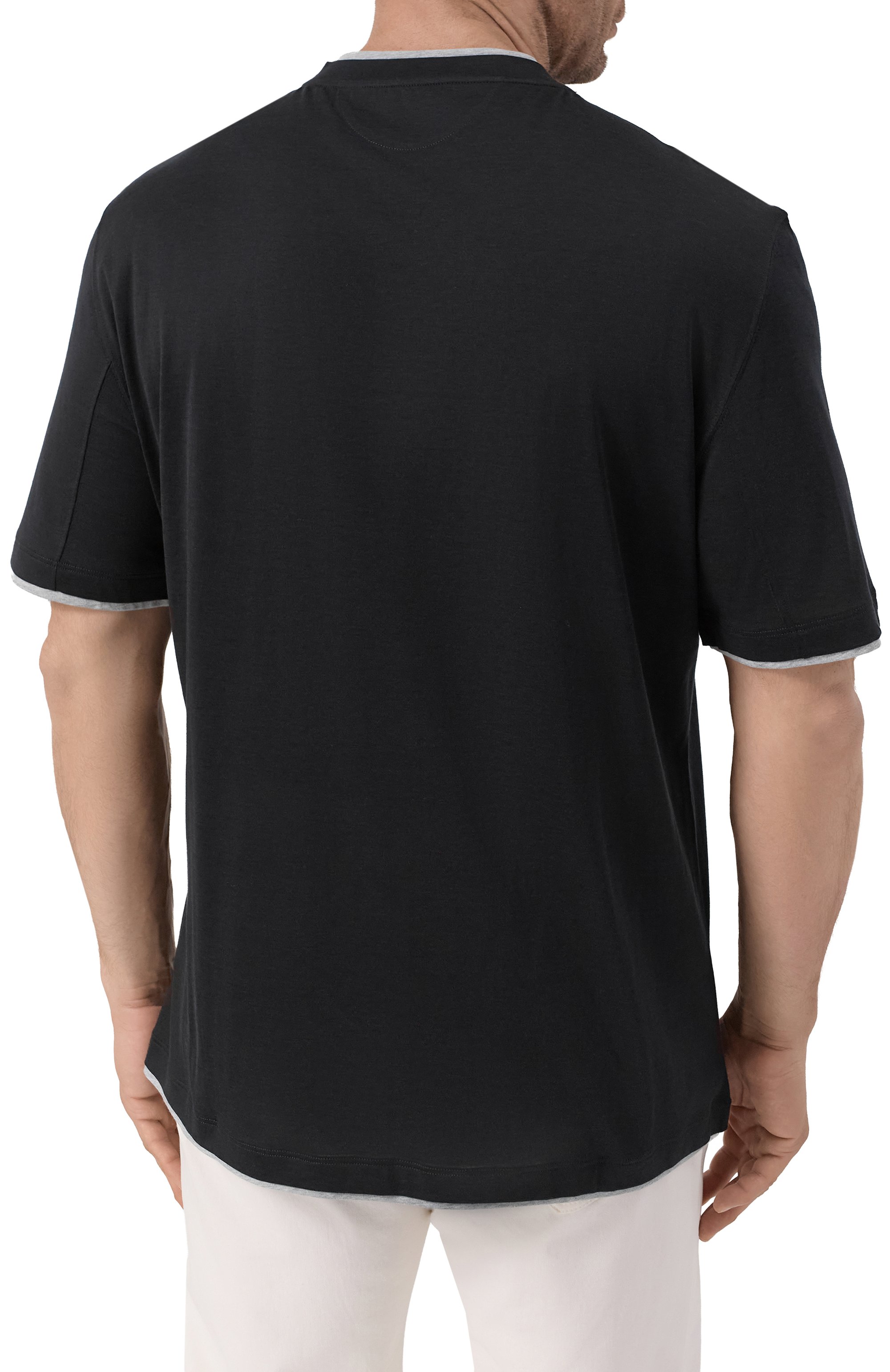 Футболка из шелка и хлопка BRUNELLO CUCINELLI, арт. MH8367427, фото 4