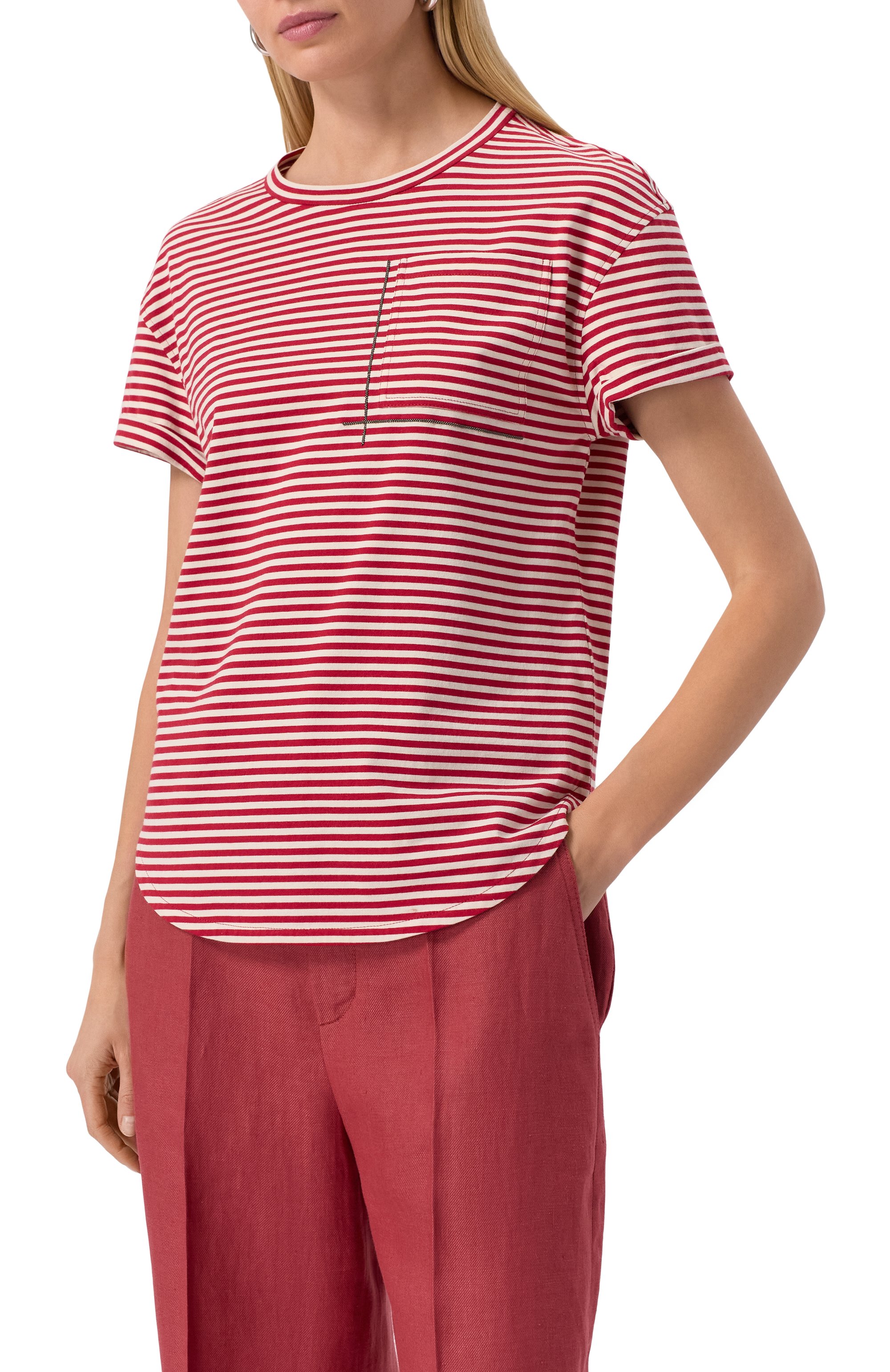 Хлопковая футболка BRUNELLO CUCINELLI, арт. ML929HA820, фото 3