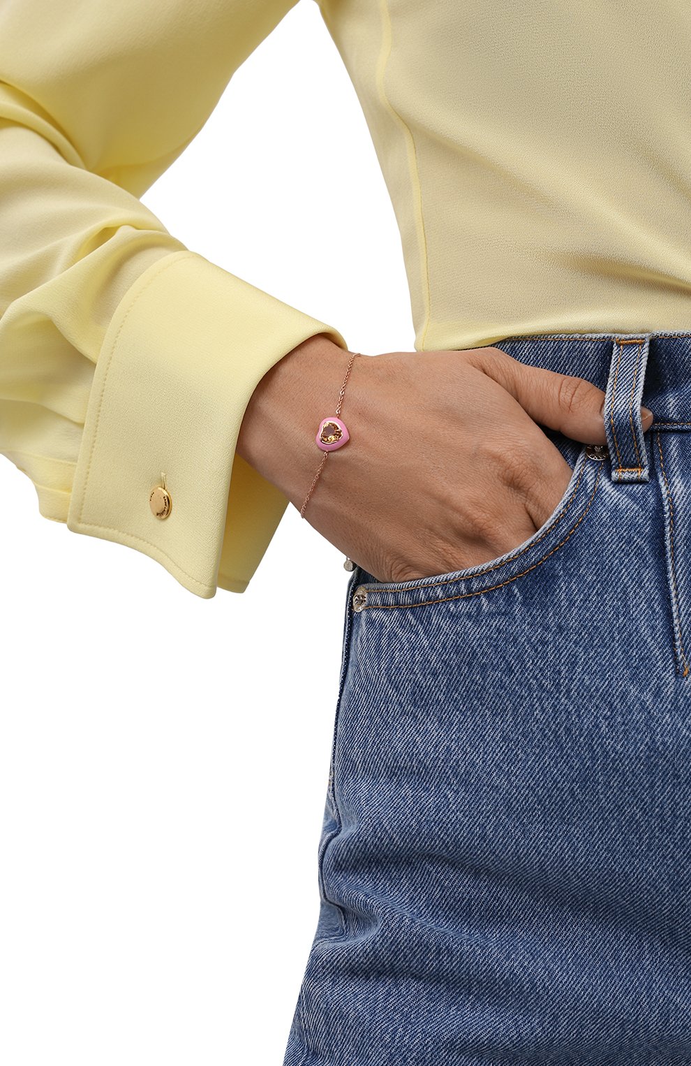 Браслет с цитрином и розовой эмалью courage MOONKA, арт. crg-br-ctr, фото 2