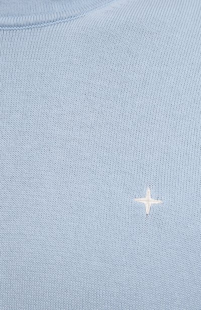 Хлопковый джемпер STONE ISLAND голубого цвета по цене 45950 руб., арт. 7415527B2, фото 5 Хлопковый джемпер STONE ISLAND, арт. 7415527B2, фото 5