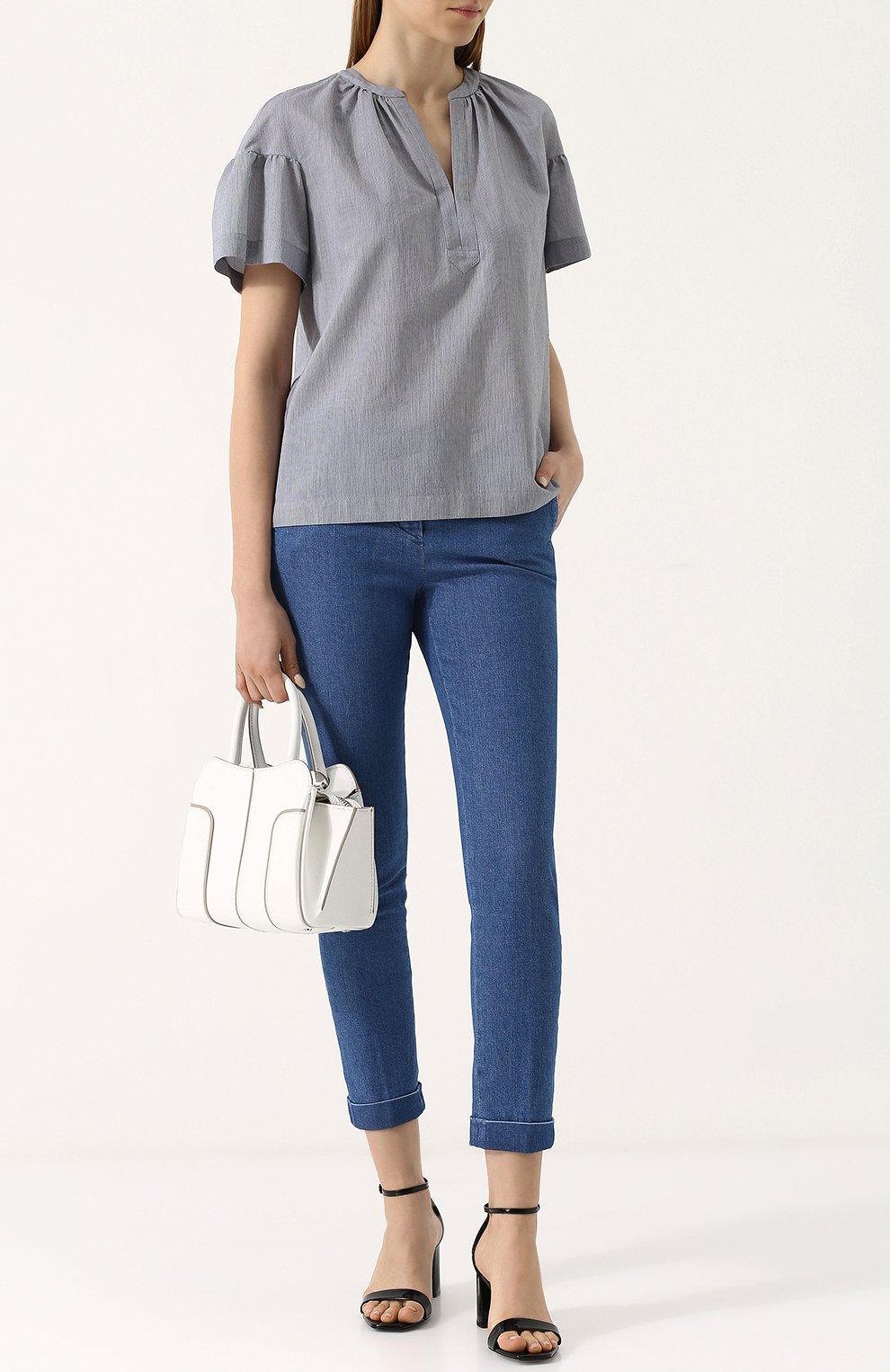 Укороченные джинсы-скинни с отворотами LORO PIANA, арт. FAI1456, фото 2