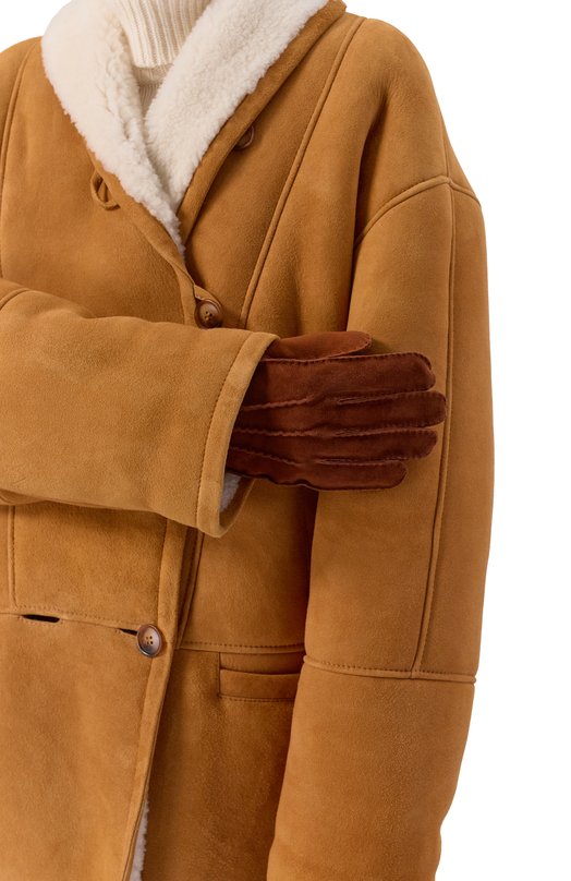 Замшевые перчатки 12 STOREEZ 133467 Коричневый  133467 Фото 2