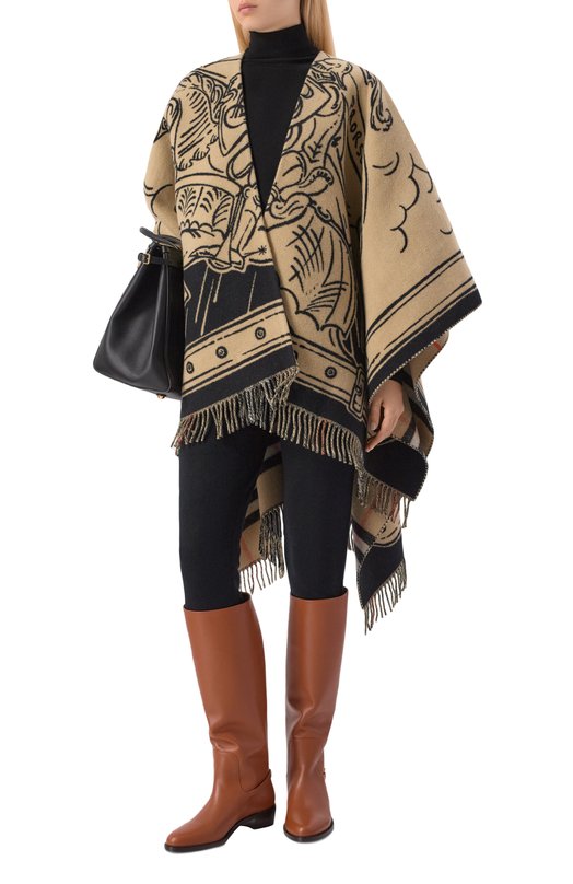 Шерстяная накидка Burberry 8109626 Разноцветный  8109626 Фото 2