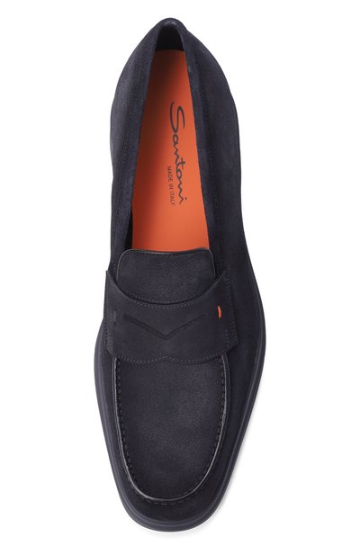Замшевые пенни-лоферы SANTONI, арт. MGEG19238BLASR0V, фото 5