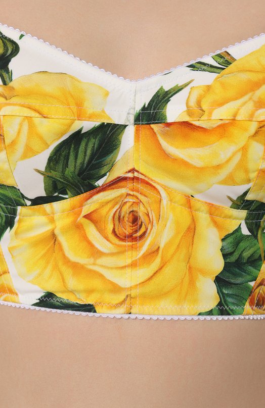 Хлопковый топ Dolce & Gabbana F772JT/HS5N0 Жёлтый  F772JT/HS5N0 Фото 5