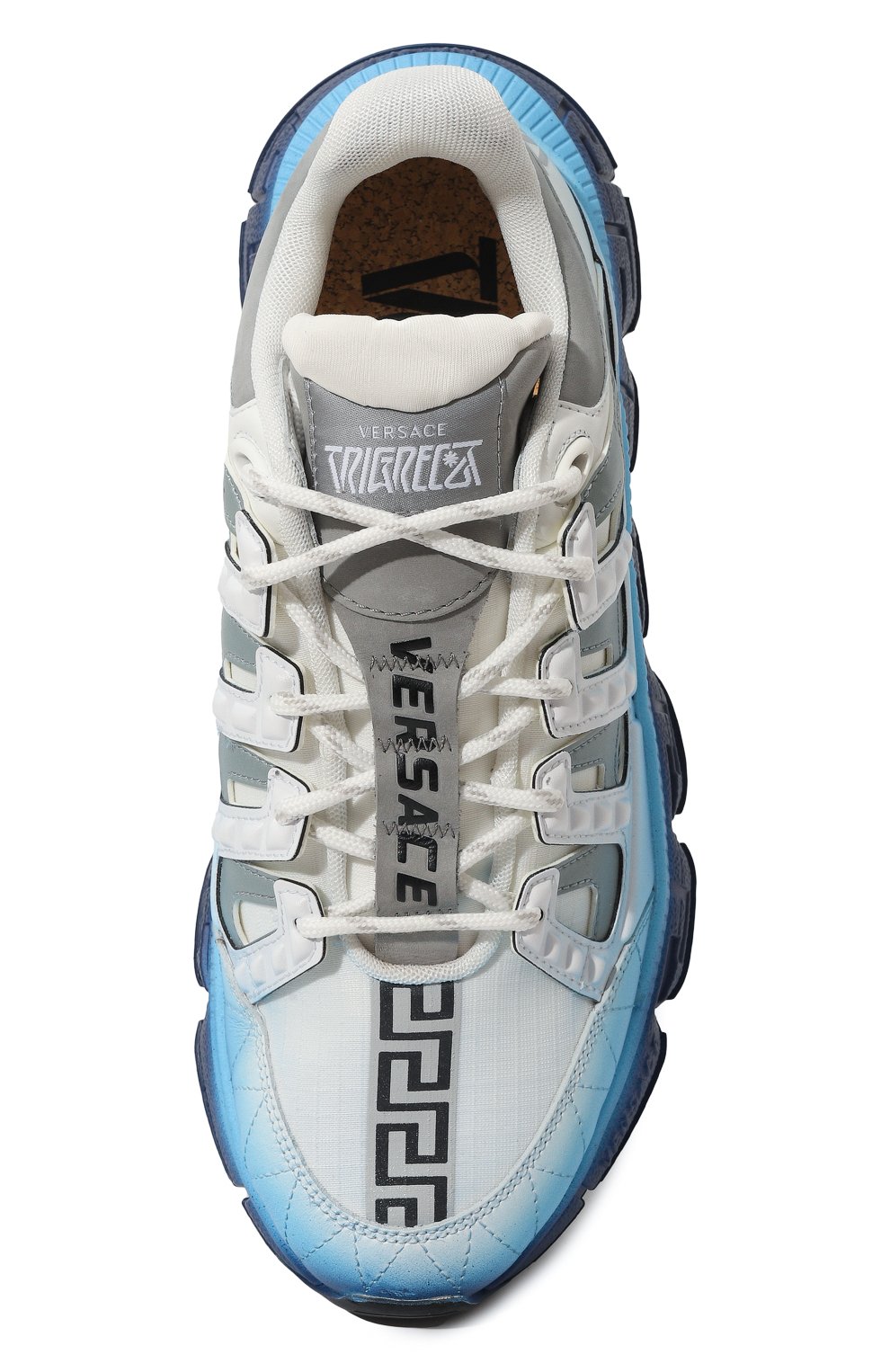 Комбинированные кроссовки trigreca VERSACE синего цвета по цене 99450 руб., арт. DSU8094/1A07043, фото 6 Комбинированные кроссовки trigreca VERSACE, арт. DSU8094/1A07043, фото 6