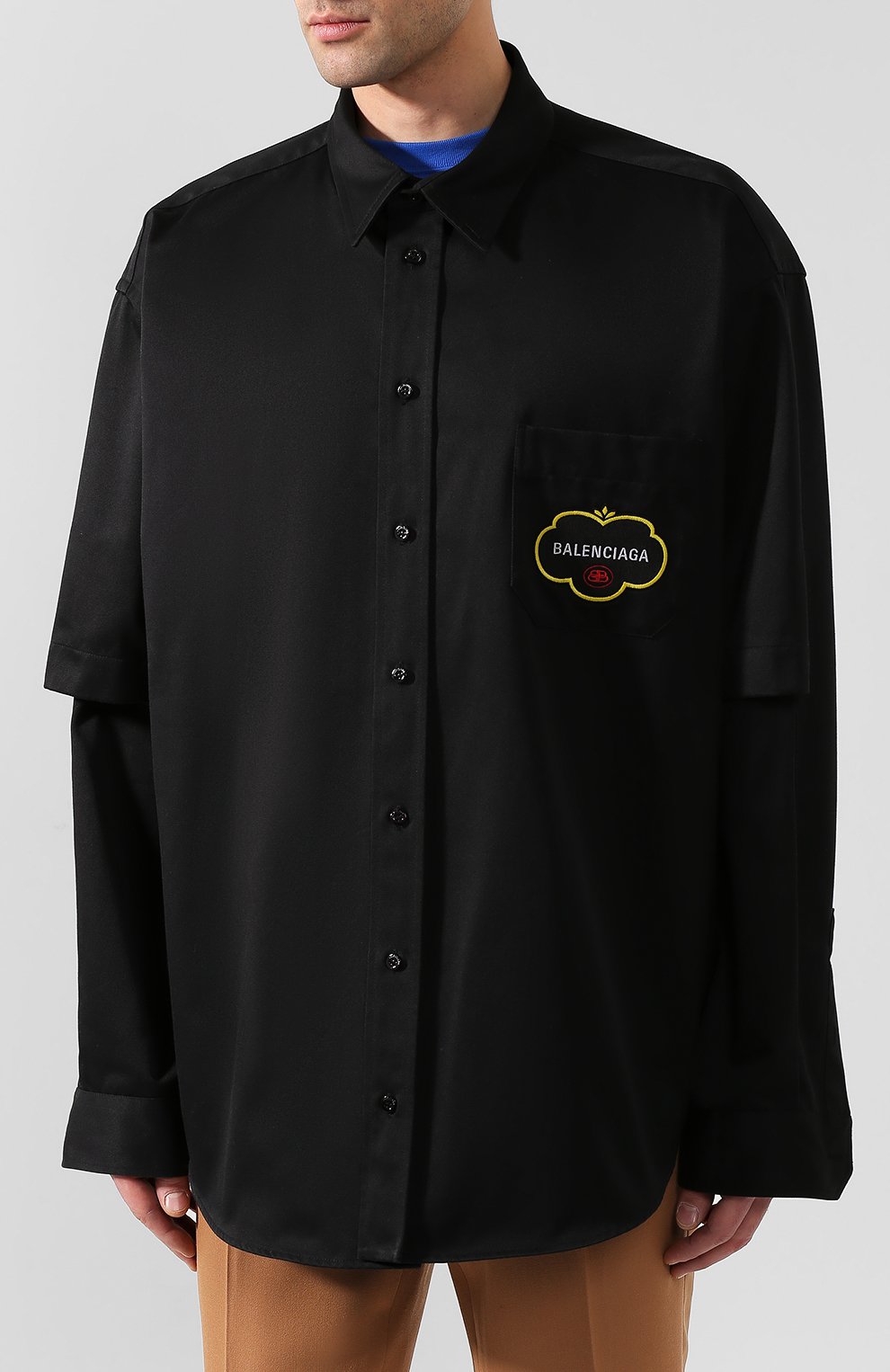 Рубашка BALENCIAGA черного цвета по цене 78500 руб., арт. 603106/TGQ07, фото 3 Рубашка BALENCIAGA, арт. 603106/TGQ07, фото 3