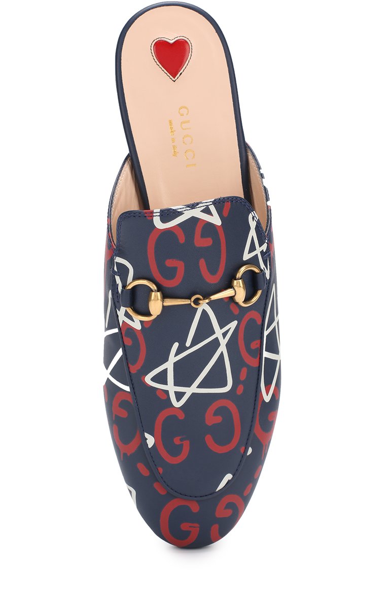 Женские кожаные сабо princetown с принтом GUCCI темно-синего цвета, арт. 448526/DSS00 | Фото 4 (Подошва: Плоская; Каблук высота: Низкий; Материал внутренний: Натуральная кожа; Материал внешний: Натуральная кожа)