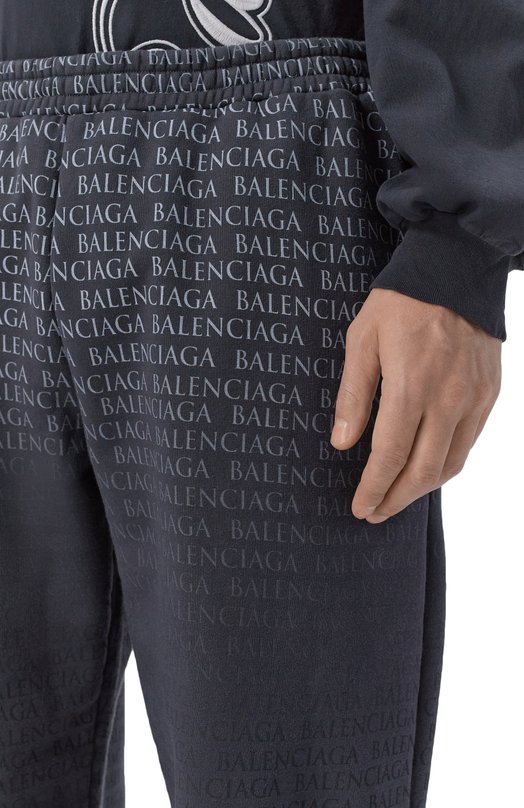 Хлопковые брюки Balenciaga 846917/TTV05 Серый  846917/TTV05 Фото 5
