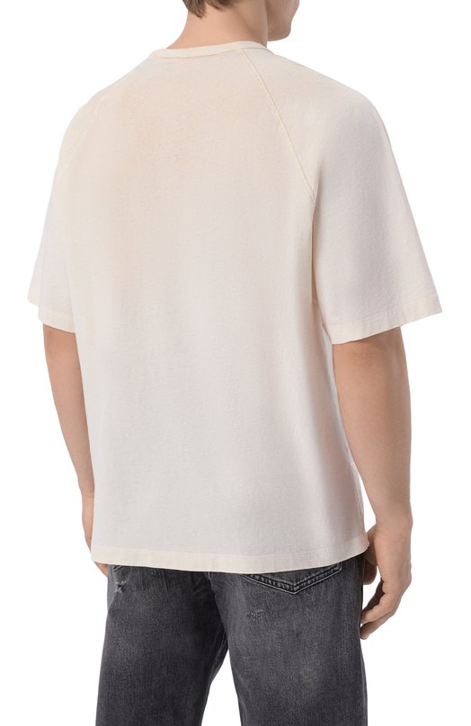 Хлопковая футболка Diesel A23545/0LJCM Кремовый  A23545/0LJCM Фото 4