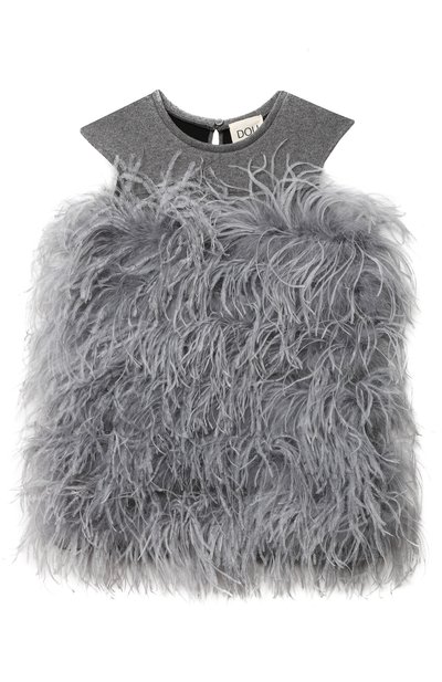 Хлопковое платье с перьями страуса DOUUOD, арт. 20I/U/JR/AB20/1237/10A-14A, фото 1