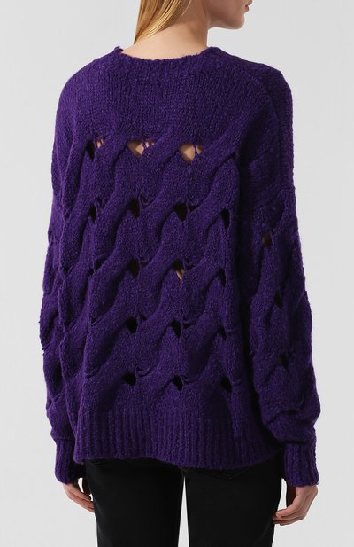 Пуловер фактурной вязки ISABEL MARANT ETOILE фиолетового цвета по цене 43950 руб., арт. PU1063-19A069E/SESLEY, фото 4 Пуловер фактурной вязки ISABEL MARANT ETOILE, арт. PU1063-19A069E/SESLEY, фото 4