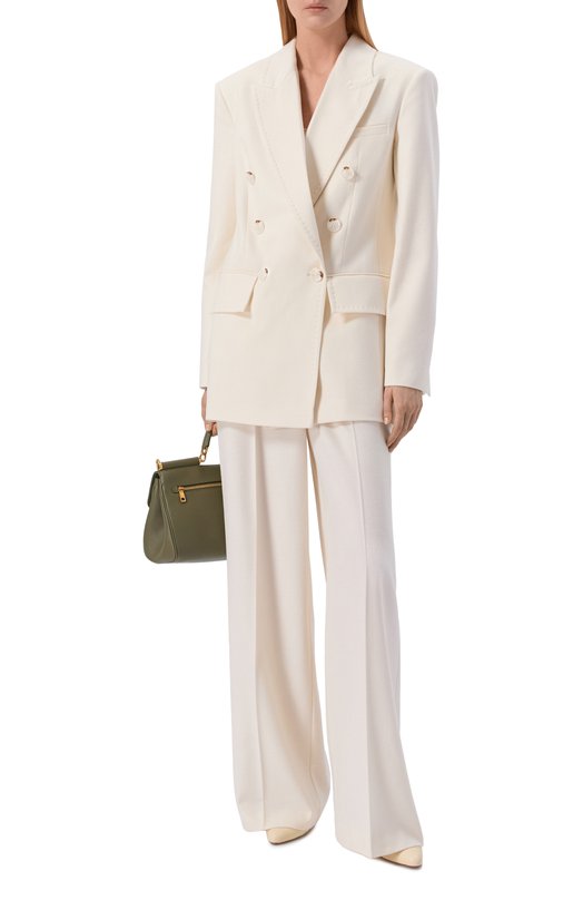 Брюки из шерсти и шелка Shervarli TR26-0020 Кремовый  TR26-0020 Фото 2