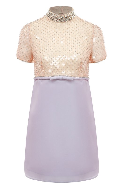 Шелковое платье Miu Miu MF4568-10YA-F0230 Сиреневый MF4568-10YA-F0230