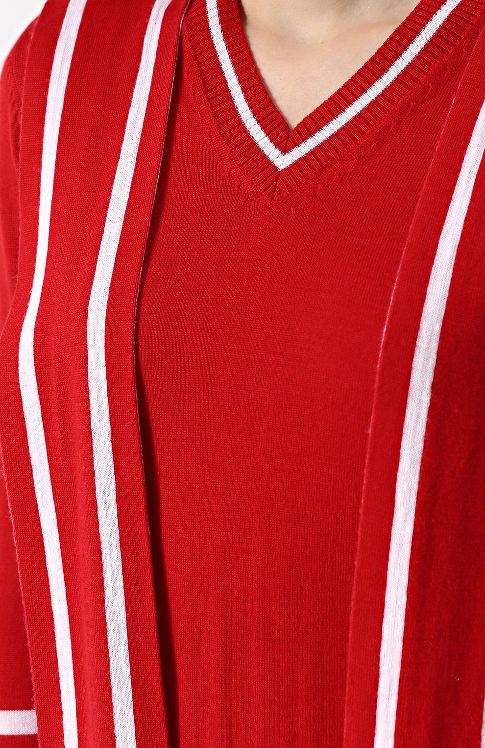 Пуловер из смеси шерсти и шелка с кашемиром VICTORIA/TOMAS красного цвета по цене 39950 руб., арт. 1718_PUL_2, фото 5 Пуловер из смеси шерсти и шелка с кашемиром VICTORIA/TOMAS, арт. 1718_PUL_2, фото 5