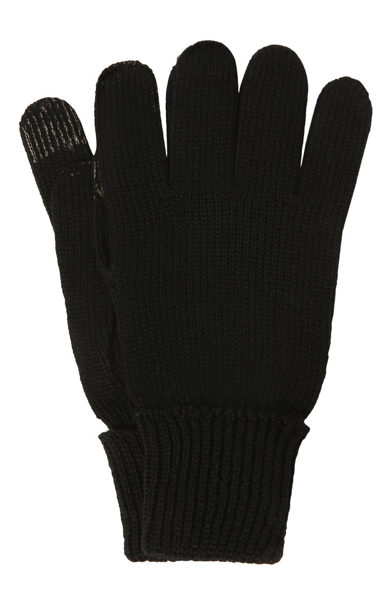 Детские шерстяные перчатки IL TRENINO черного цвета, арт. CL 4056/VA | Фото 1 (Материал: Текстиль, Шерсть; Материал сплава: Проставлено; Нос: Не проставлено)