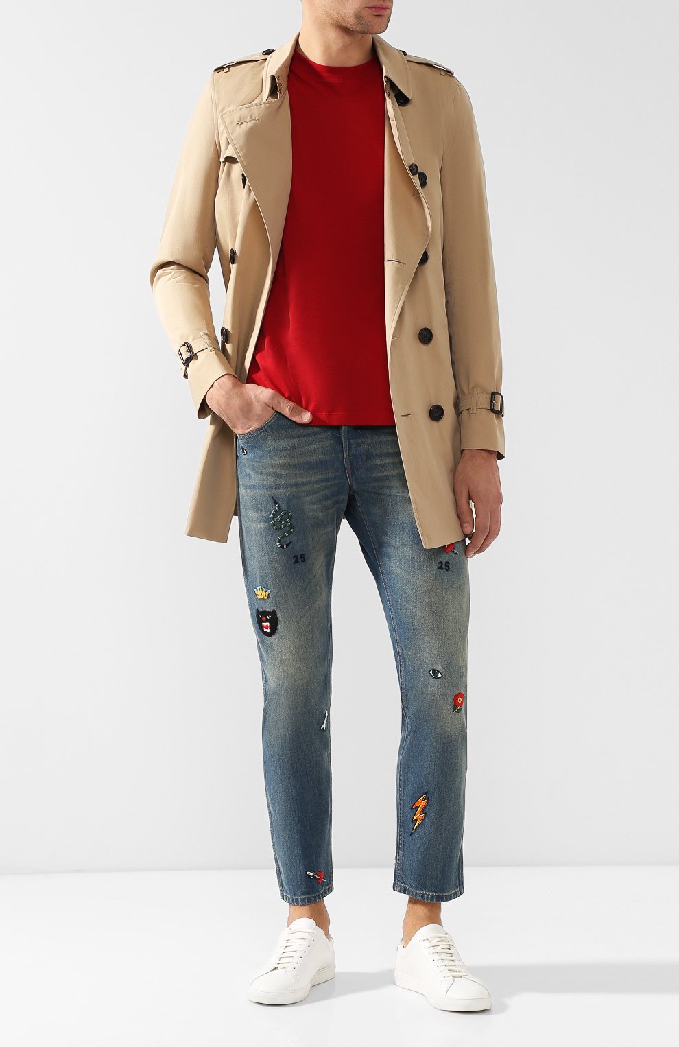 Джинсы прямого кроя с нашивками GUCCI, арт. 408637/XD836, фото 2