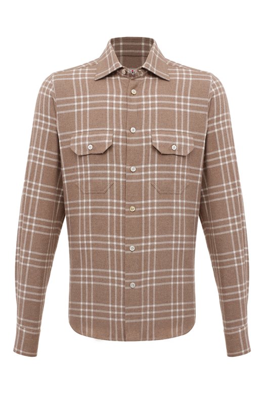Хлопковая рубашка Kiton UCWMH0864901 Бежевый UCWMH0864901