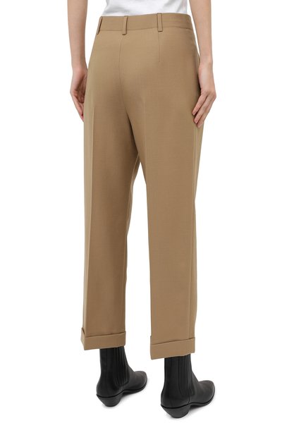 Шерстяные брюки SAINT LAURENT бежевого цвета по цене 96050 руб., арт. 627259/Y404W, фото 5 Шерстяные брюки SAINT LAURENT, арт. 627259/Y404W, фото 5