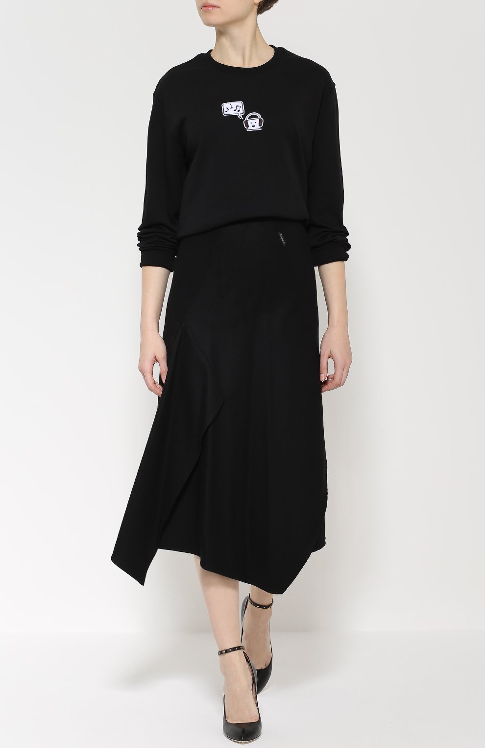 Шерстяная юбка-миди асимметричного кроя MONCLER, арт. B2-093-25638-00-57884, фото 2