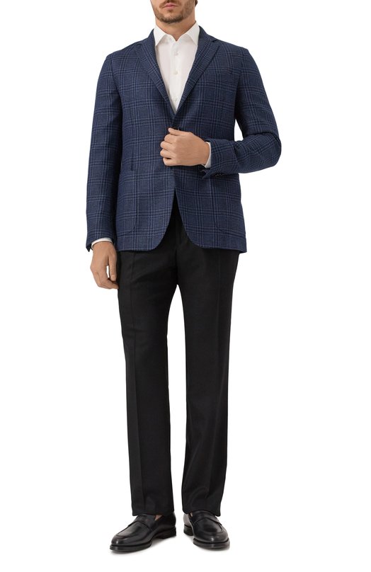 Пиджак из шелка и шерсти Zegna 1D7SG0/916702A9 Синий  1D7SG0/916702A9 Фото 2