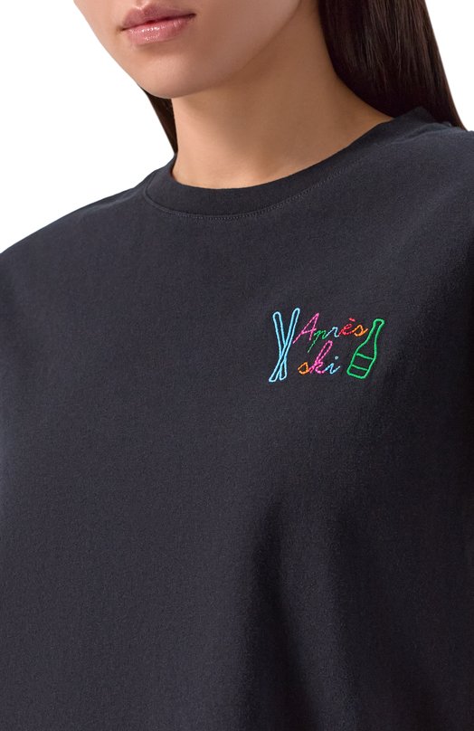 Хлопковая футболка MC2 Saint Barth EMI0002-03566I/EMILIE W Чёрный  EMI0002-03566I/EMILIE W Фото 5