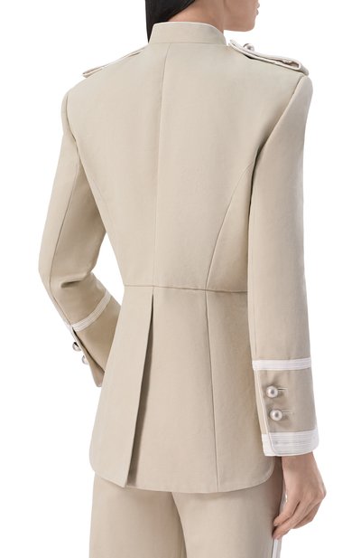 Хлопковый жакет ANN DEMEULEMEESTER бежевого цвета по цене 227500 руб., арт. B0014200/FA728, фото 4 Хлопковый жакет ANN DEMEULEMEESTER, арт. B0014200/FA728, фото 4