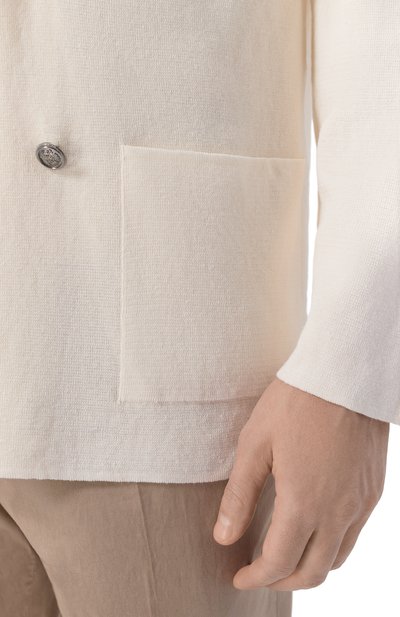 Пиджак изо льна и хлопка KITON кремового цвета по цене 465000 руб., арт. UMK0911, фото 5 Пиджак изо льна и хлопка KITON, арт. UMK0911, фото 5