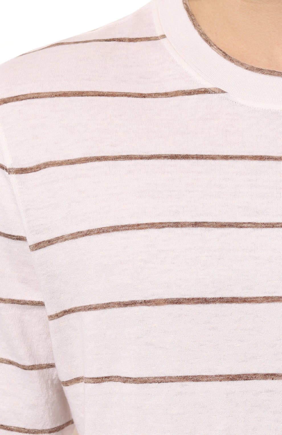 Футболка изо льна и хлопка BRUNELLO CUCINELLI, арт. MW8341308, фото 5