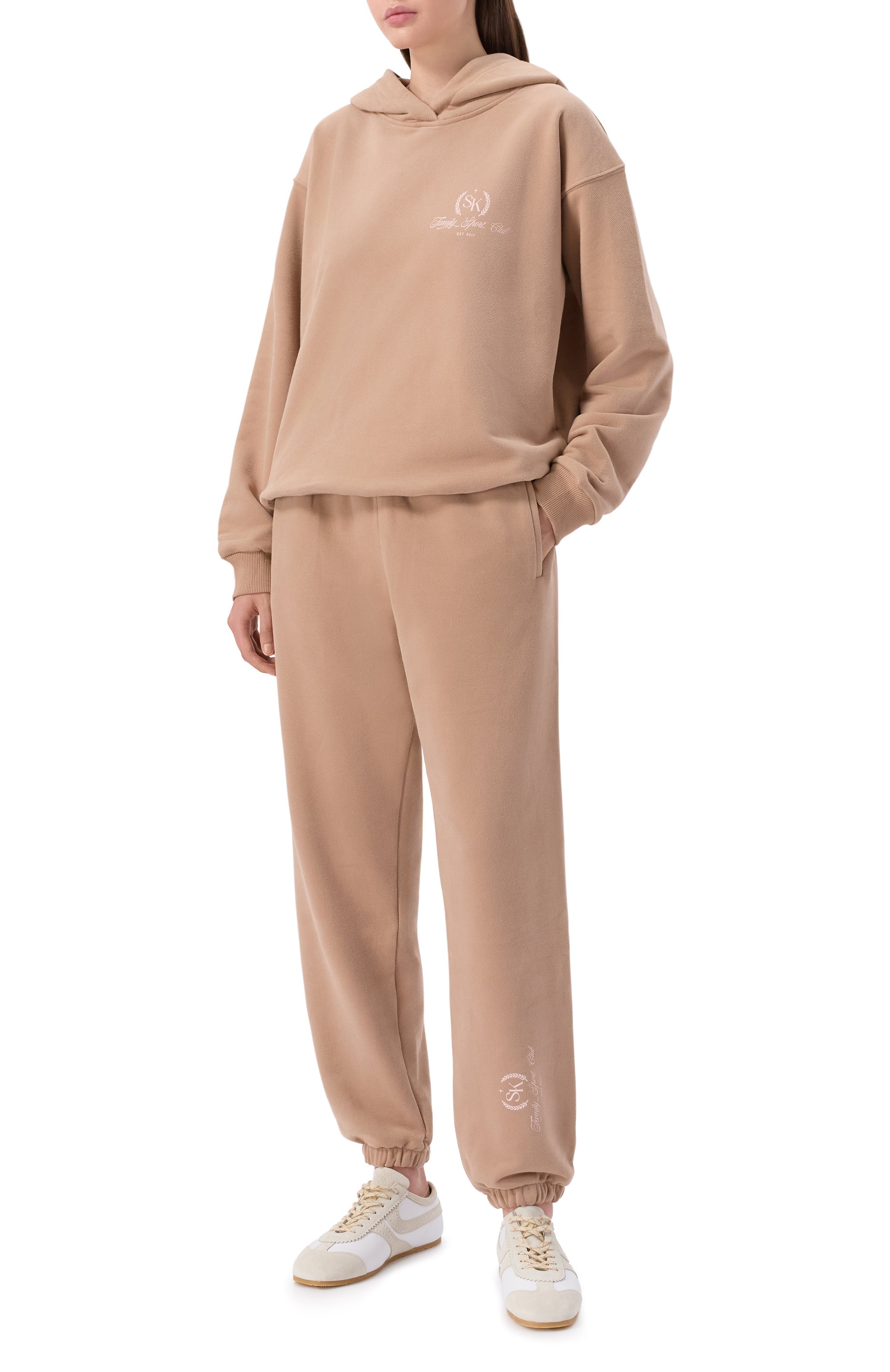 Хлопковый костюм SASHA KIM бежевого цвета по цене 47900 руб., арт. SK-00001683, фото 1 Хлопковый костюм SASHA KIM, арт. SK-00001683, фото 1